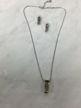 Annaleece smoked topaz silver tone necklace  set